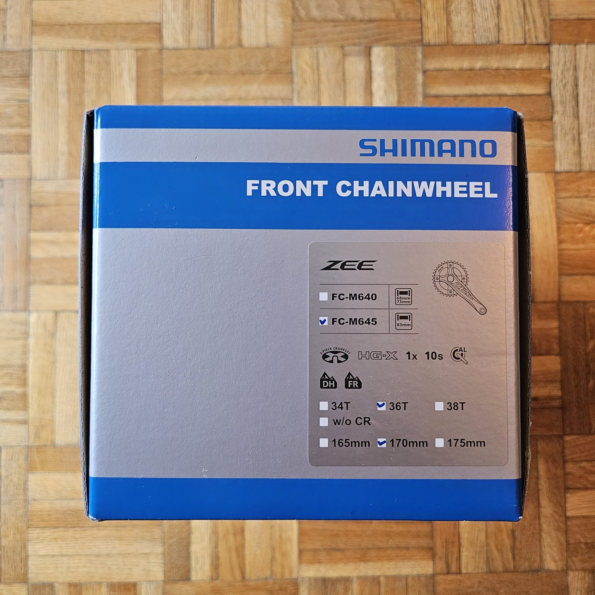Pédalier Shimano ZEE 10v Noir FC-M645 36D 170mm 83 mm + Boitier BSA – Image 3