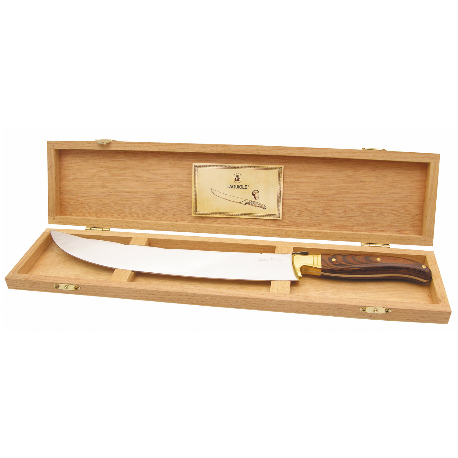 Sabre à champagne – Inox et bois de pakka – L: 42 cm Coffret cadeau en bois – Image 2