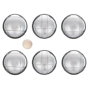 Jeu de 6 boules de pétanque en métal