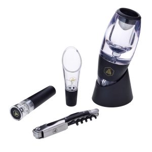 Alternative view of Coffret Aérateur de Vin Noir 3 pièces