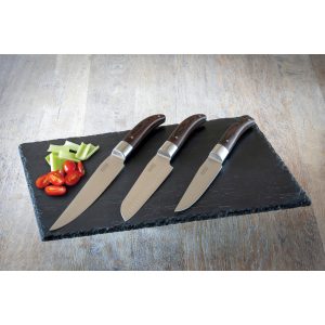 Set de 3 couteaux en Acier Inoxydable et Bois de Pakka