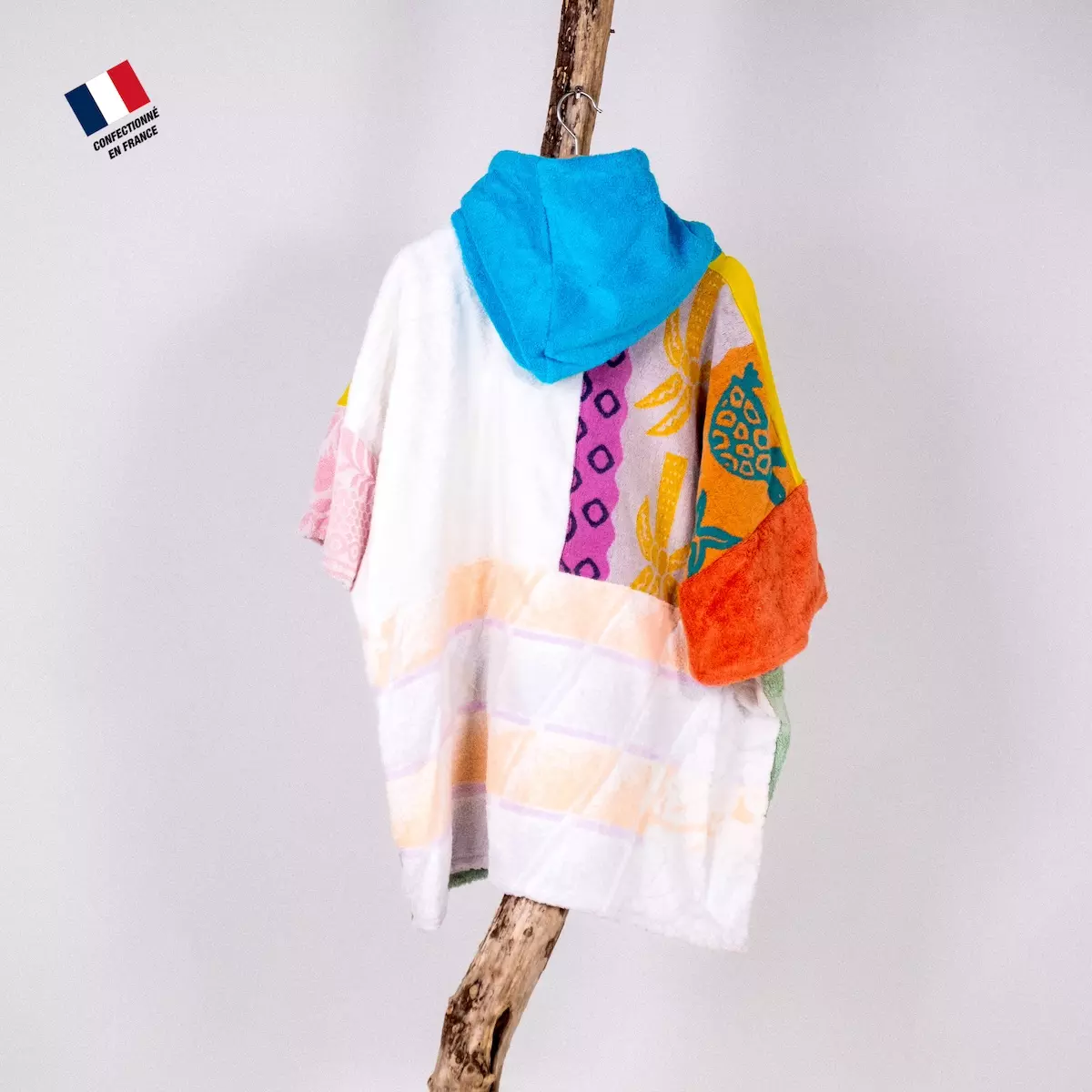 Poncho upcyclé junior Match Point Mellow Sea – Image 3