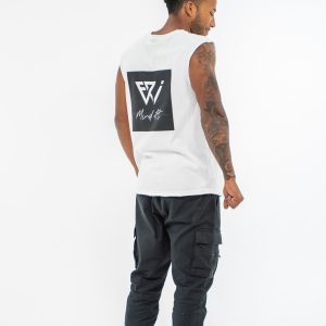 Alternative view of Tee-shirt sans manches blanc Unisexe