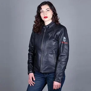 Blouson moto femme Emilia cuir Helstons noir