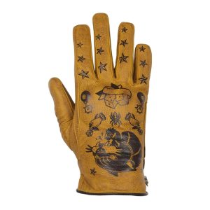 Gant moto femme PANTHER cuir gold